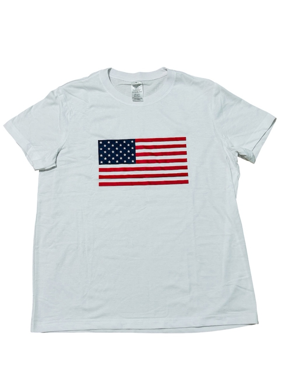 USA Flag Graphic Crew Neck T-Shirt Size M American Flag Tee Women’s Tee-New